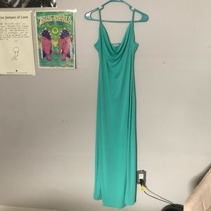 Teal strappy maxi dress